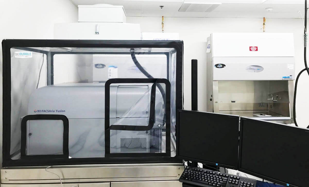 Containment enclosure for a BD FACSAria Fusion™ Cell Sorter